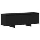Vidaxl Tv Unit Black Oak Engineered Wood Standard Size For Medium Tv
