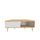 Decorotika - Mora Corner Tv Stand With One Sliding Door - Sapphire Oak And White