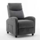 Furniture One Velvet Massage Pushback Armchair - Grey