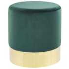 Beliani Velvet Pouffe Dark Green Sophia