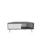 Decorotika - Mora Corner Tv Stand With One Sliding Door - Anthracite And White