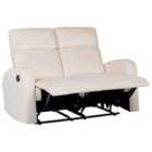 Beliani 2 Seater Velvet Manual Recliner Sofa White Verdal