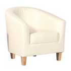 Clare Faux Leather Armchair Cream