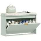 HOMCOM Shoe Storage Bench with Cushion and Flip-Drawer 80x26x47.5cm Green