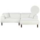 Beliani Left Hand Boucle Corner Sofa White Holt