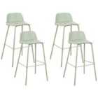 Beliani Set Of 4 Bar Chairs Mora White