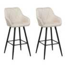 Beliani Set Of 2 Bar Chairs Darien Orange