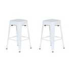 Beliani Set Of 2 Bar Stools Cabrillo Metal Black