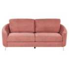 Beliani 3 Seater Fabric Sofa Pink Trosa