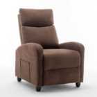 Furniture One Velvet Massage Pushback Armchair - Brown