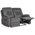 Beliani 2 Seater Fabric Manual Recliner Sofa Grey Bergen Ii