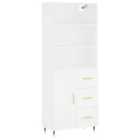 vidaXL Highboard White 69.5X34X180 Cm Engineered Wood