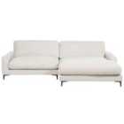 Beliani Left Hand Fabric Corner Sofa Off-white Maloy