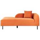 Beliani Right Hand Velvet Chaise Lounge Orange Le Crau
