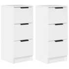 vidaXL Sideboards 2 Pcs White 30X30X70 Cm Engineered Wood