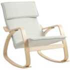 HOMCOM Comfortable Relax Rocking Chair with High Back, Cream White