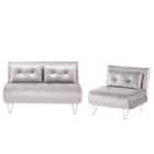 Beliani Velvet Sofa Set Dark Grey Vestfold