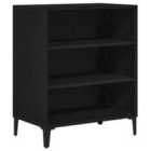 Vidaxl Sideboard Black Oak Wood, Metal Medium Black Oak Sideboard