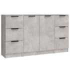 vidaXL Sideboards 3 Pcs Concrete Grey Engineered Wood