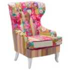 Beliani Wingback Chair Molde Fabric Fuchsia Pink