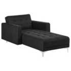 Beliani Fabric Chaise Lounge Graphite Grey Aberdeen