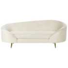 Beliani Velvet Sofa Beige Savar