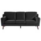 Beliani 3 Seater Velvet Sofa Black Lokka