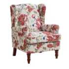 Furniture One High Wingback Armchair Chair Fireside - Fabric Red