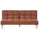 Beliani Fabric Sofa Bed Golden Brown Siljan