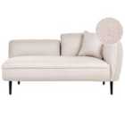 Beliani Right Hand Boucle Chaise Lounge Light Beige Chevannes