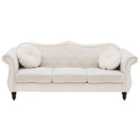 Beliani 3 Seater Velvet Sofa Beige Skien
