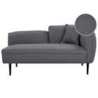 Beliani Right Hand Boucle Chaise Lounge Dark Grey Chevannes
