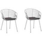 Beliani Set Of 2 Dining Chairs Hoback Metal Black