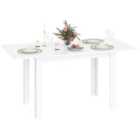 HOMCOM Extendable Dining Table, Seats 4-6 People, High Gloss White