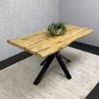 Kosy Koala Durable Wooden Dining Table With X-shaped Iron Legs Table Only(140X80X75Cm)