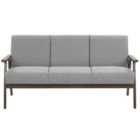 Beliani 3 Seater Fabric Sofa Grey Asnes