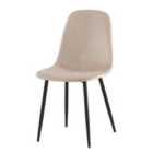Luxe Dining Chair 4Pc Sandshell Black Powder Legs
