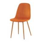 Luxe Dining Chair 4Pc Apricot Orange Wood Printed Coating