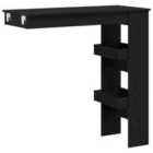 Vidaxl Wall Bar Table Black Oak Wood Standard Durable Bar Table
