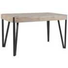 Beliani Dining Table Cambell Taupe 130 Cm 80 Cm