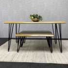Kosy Koala Modern Dining Table Set With 2 Benches Kitchen Dining Room Furniture