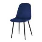 Luxe Dining Chair 2Pc Madieval Blue Black Powder Legs