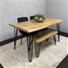 Kosy Koala Dining Table With 1 Bench And 2 Black Velvet Chairs
