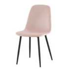 Luxe Dining Chair 2Pc Heavenly Pink Black Powder Legs