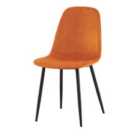 Luxe Dining Chair 4Pc Apricot Orange Black Powder Legs