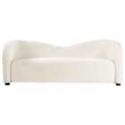 Beliani Curved Velvet Sofa Off-white Veltada