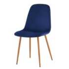 Luxe Dining Chair 2Pc Madieval Blue Wood Printed Coating