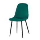 Luxe Dining Chair 4Pc Verdant Green Black Powder Legs