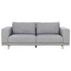 Beliani 3 Seater Fabric Sofa Grey Nivala