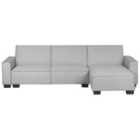 Beliani Left Hand Fabric Corner Sofa Bed Light Grey Romedal
